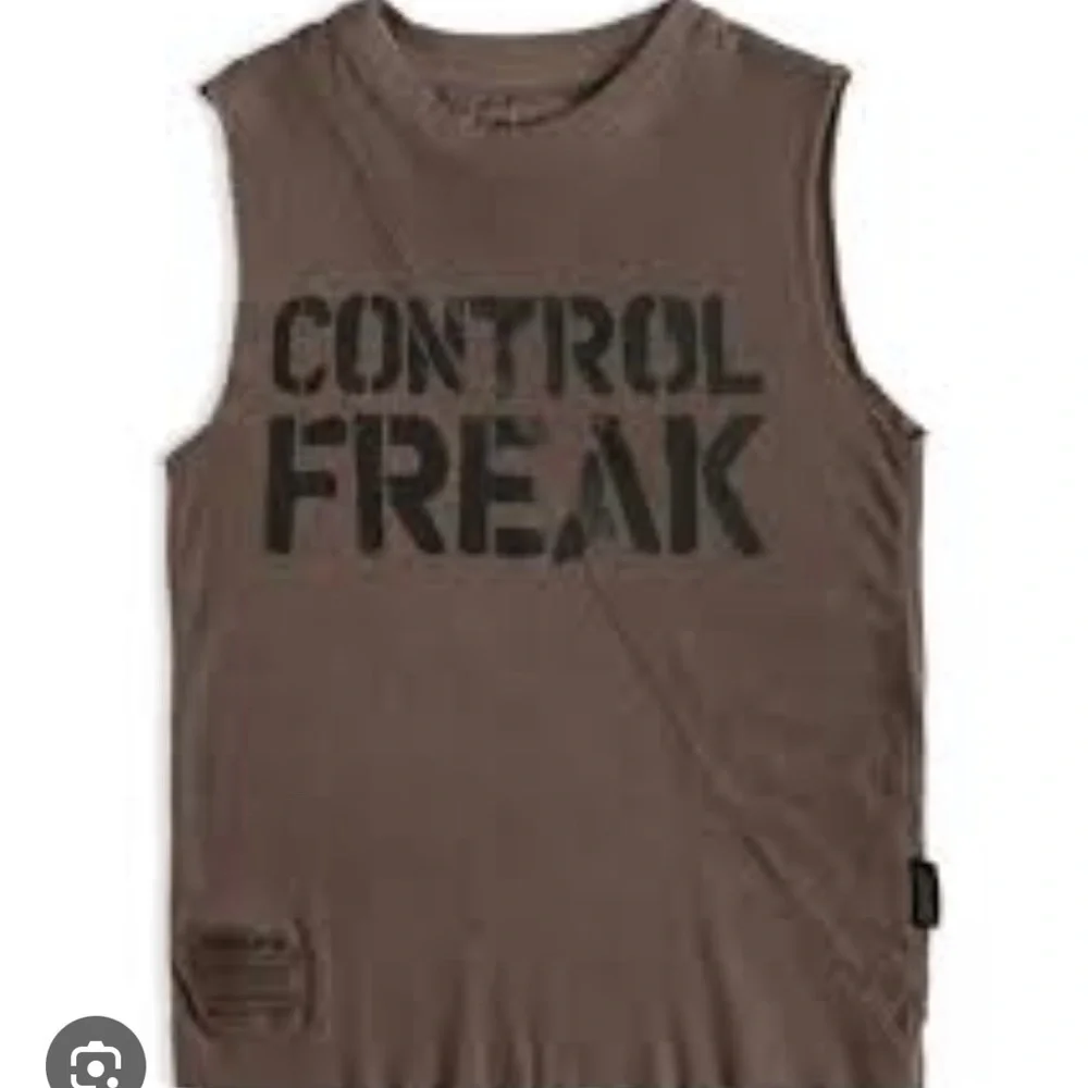 nununu Brown Sleeveless Shirt Control Freak” unisex